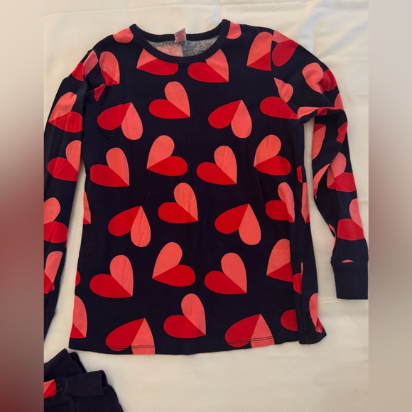 Target Hanes valentines pjs Navy and Red Heart Pajama Set Sz S - Picture 4 of 6